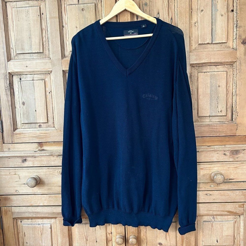 Men's Callaway‎ Golf Sport XL V-Neck Knit Sweater - Slightly Stretched